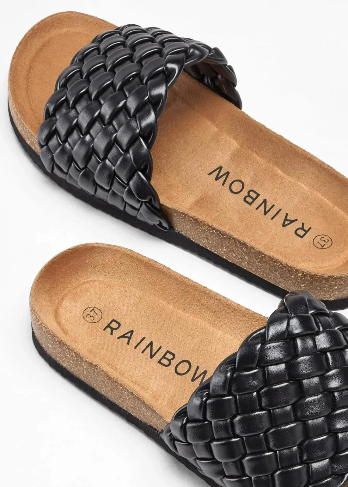 bonprix Sommerschuhe^Pantoletten in Flechtoptik schwarz