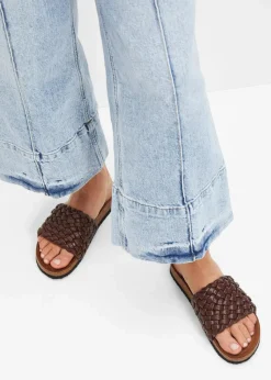 bonprix Sommerschuhe^Pantoletten in Flechtoptik dunkelbraun