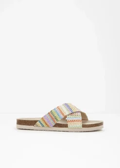 bonprix Sommerschuhe^Pantoletten mit bequemem Fußbett bunt