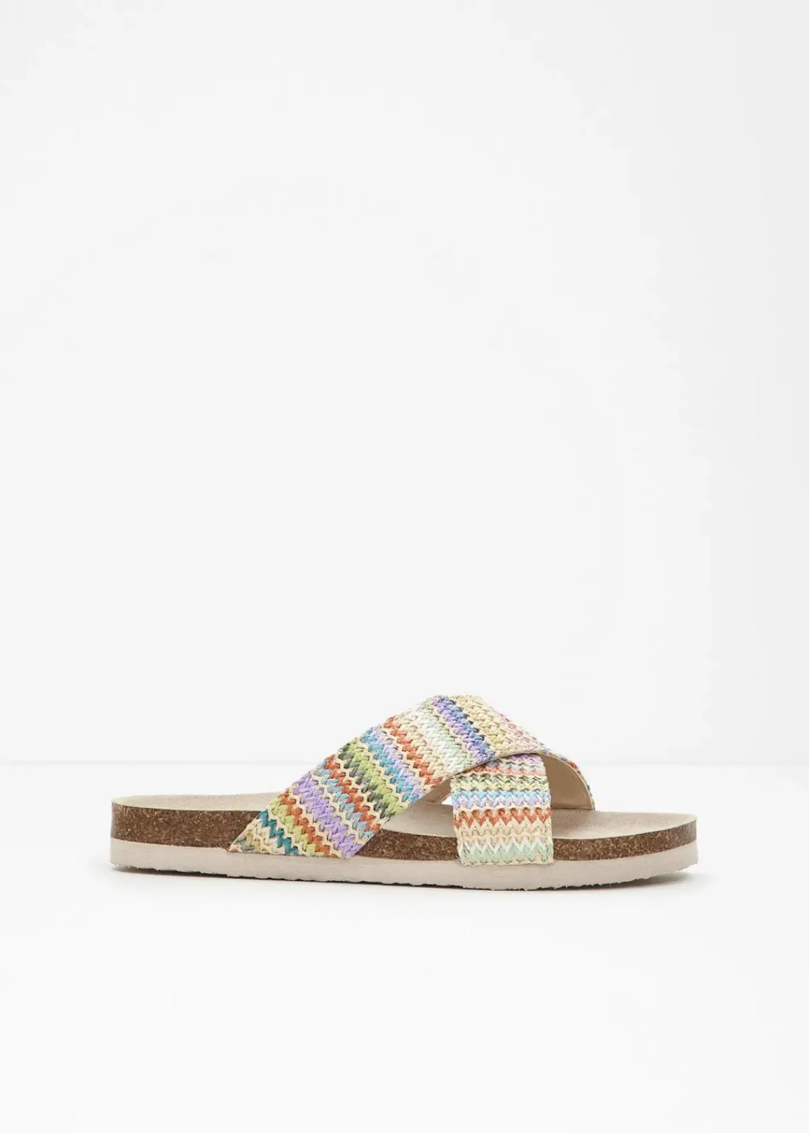 bonprix Sommerschuhe^Pantoletten mit bequemem Fußbett bunt