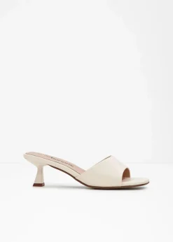 bonprix Sommerschuhe^Pantoletten mit schmalem Absatz naturbeige