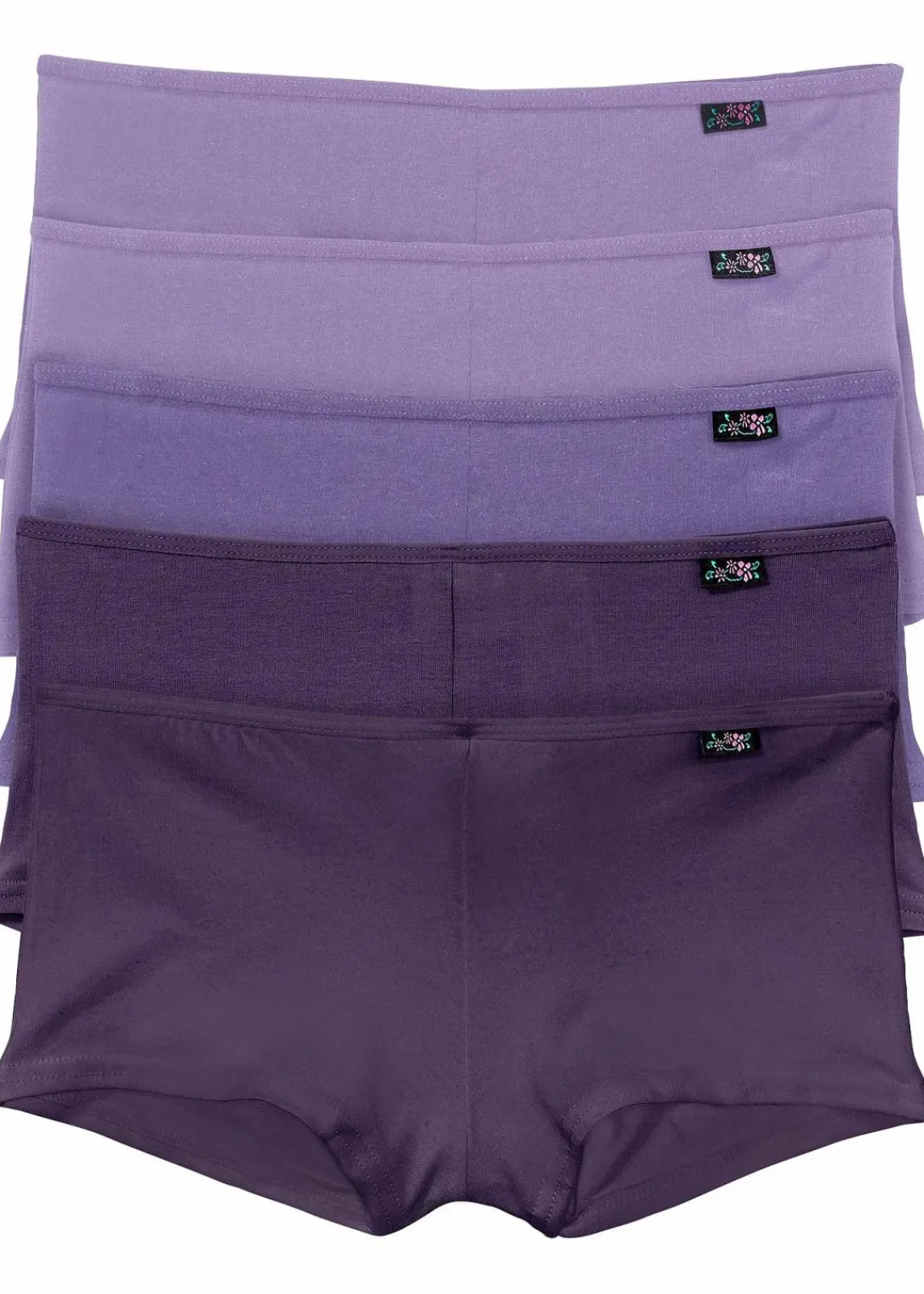bonprix Höschen|Baumwollunterwäsche^Panty (5er Pack) dunkellila + lila + flieder