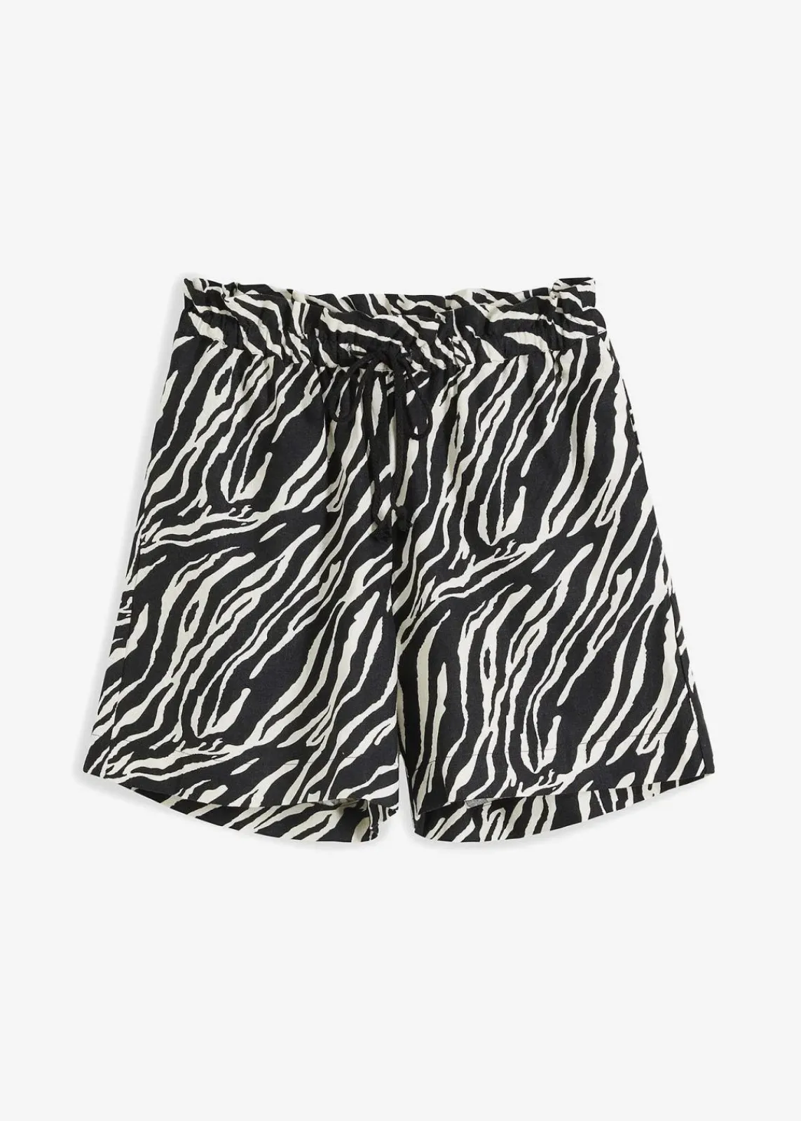 bonprix Bekleidung·Outdoorbekleidung|Bekleidung·Kleider^Paperbag Shorts mit Schnürung schwarz/natur zebra bedruckt