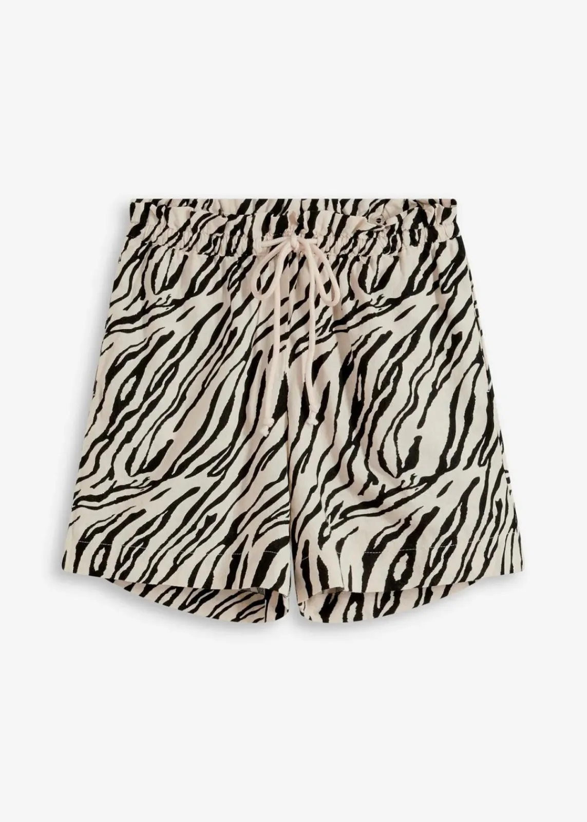 bonprix Nachhaltigere Materialien|Hosen^Paperbag Shorts mit Schnürung natur/schwarz zebra bedruckt