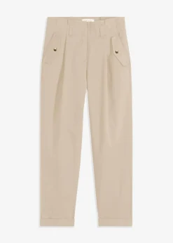 bonprix Bekleidung·Kleider|Hosen^Paperbag Twillhose aus Baumwolle sand