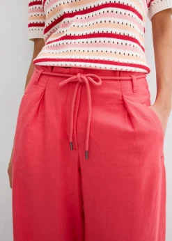 bonprix Hosen|Bekleidung·Kleider^Paperbag-Hose aus luftigem Leinen-Mix paradiespink