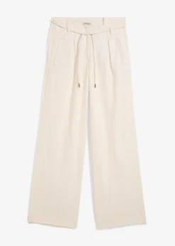 bonprix Bekleidung·Kleider|Hosen^Paperbag-Hose aus luftigem Leinen-Mix naturbeige