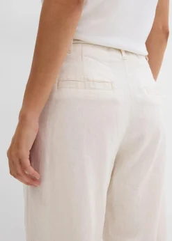 bonprix Bekleidung·Kleider|Hosen^Paperbag-Hose aus luftigem Leinen-Mix naturbeige