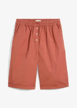 bonprix Hosen|Shorts^Papertouch-Bermuda aus Baumwoll-Mix cognac