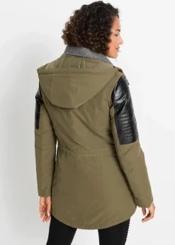 bonprix Bekleidung·Hosen|Jacken & Mäntel^Parka khakigrün/schwarz