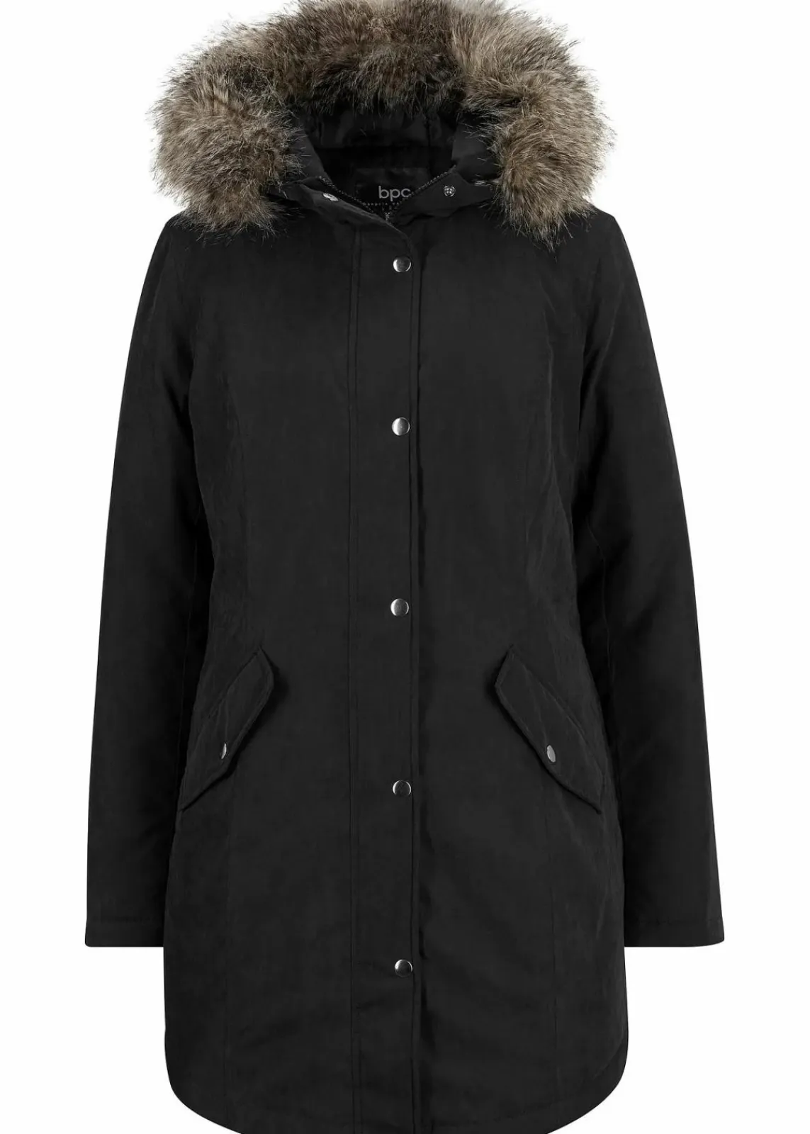 bonprix Bekleidung·Hosen|Jacken & Mäntel^Parka mit seitlichen Reißverschlüssen zur Weitenregulierung schwarz