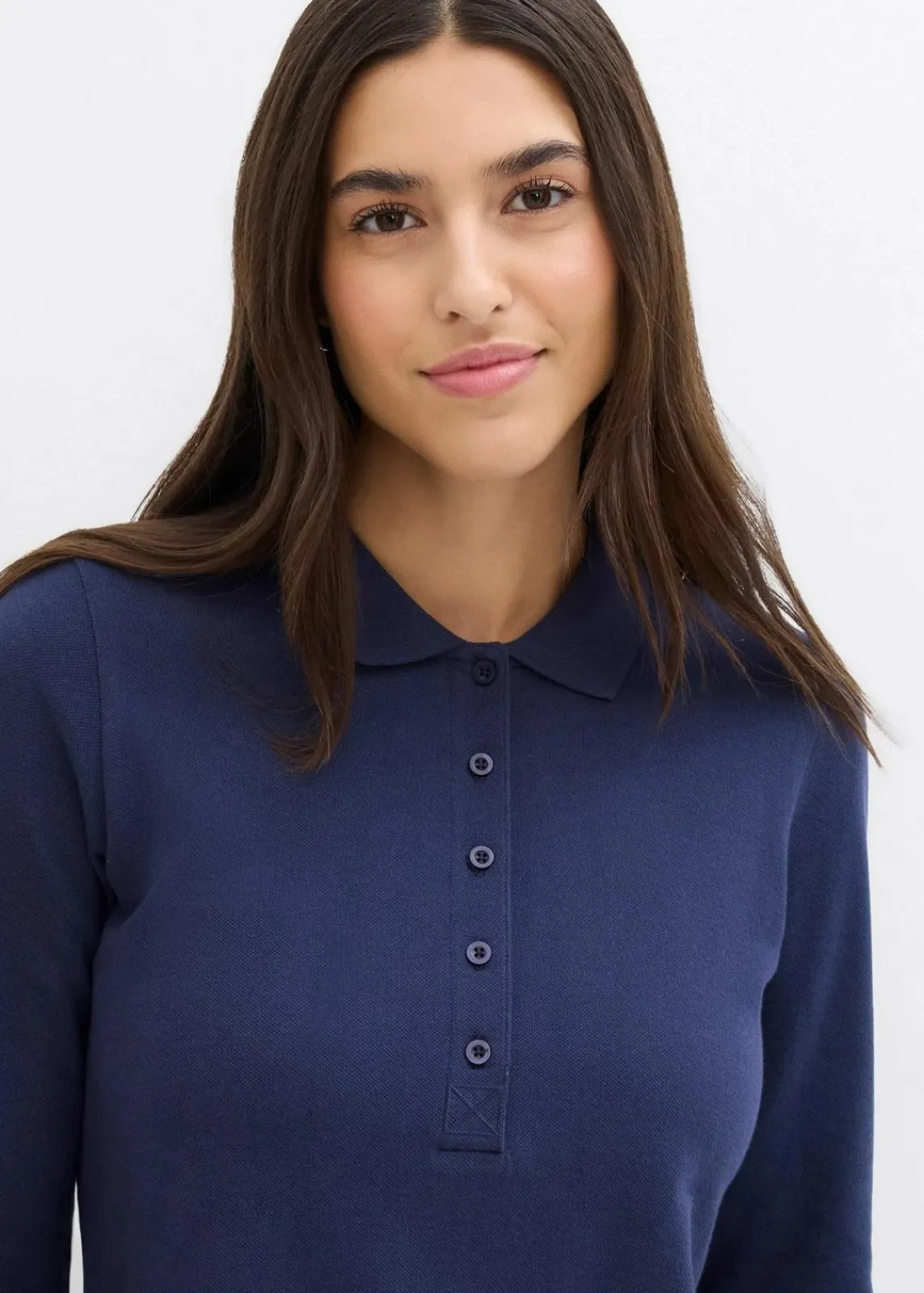 bonprix Bekleidung·Röcke|Nachhaltigere Materialien^Piqué-Poloshirt aus reiner Bio-Baumwolle dunkelblau