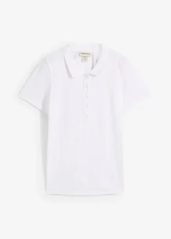 bonprix Nachhaltigere Materialien|Shirts & Tops^Piqué-Poloshirt aus reiner Bio-Baumwolle weiß