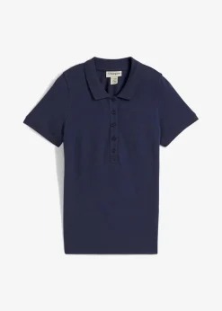 bonprix Nachhaltigere Materialien|Shirts & Tops^Piqué-Poloshirt aus reiner Bio-Baumwolle dunkelblau