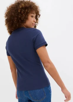 bonprix Nachhaltigere Materialien|Shirts & Tops^Piqué-Poloshirt aus reiner Bio-Baumwolle dunkelblau