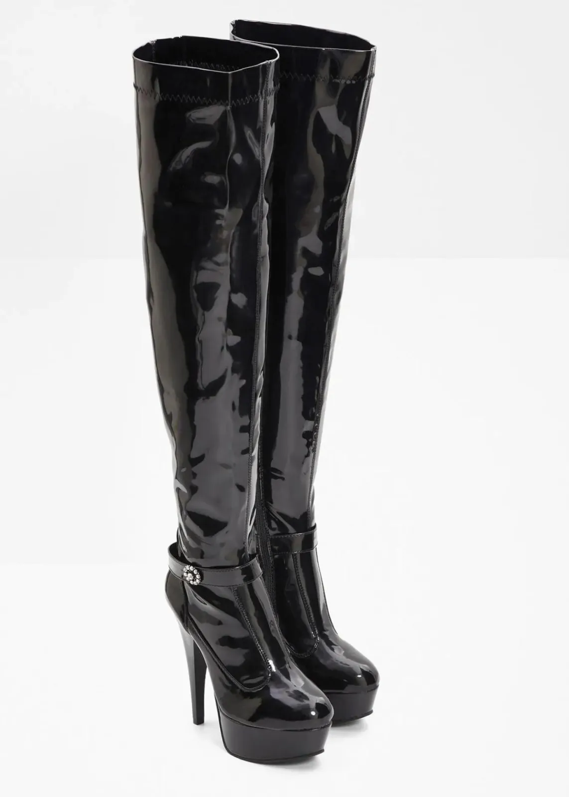 bonprix Stiefel|Schuhe & Accessoires In Spezialgrößen·Schuhe In Übergröße^Plateau Overknee Stiefel schwarz