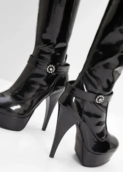 bonprix Stiefel|Schuhe & Accessoires In Spezialgrößen·Schuhe In Übergröße^Plateau Overknee Stiefel schwarz