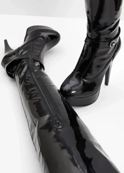 bonprix Stiefel|Schuhe & Accessoires In Spezialgrößen·Schuhe In Übergröße^Plateau Overknee Stiefel schwarz