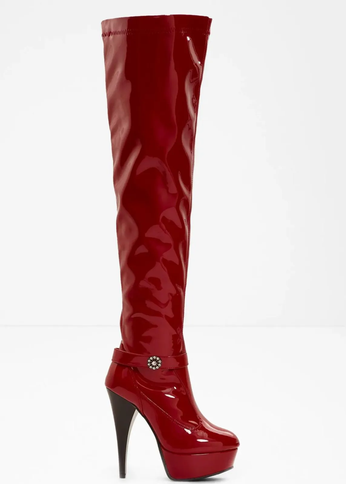 bonprix Schuhe & Accessoires In Spezialgrößen·Schuhe In Übergröße|Stiefel^Plateau Overknee Stiefel salsarot