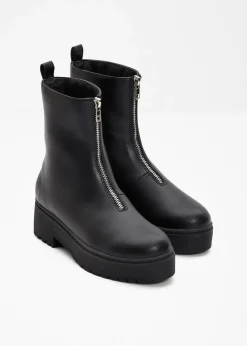 bonprix Gefütterte Winterschuhe|Boots^Plateau-Boots schwarz