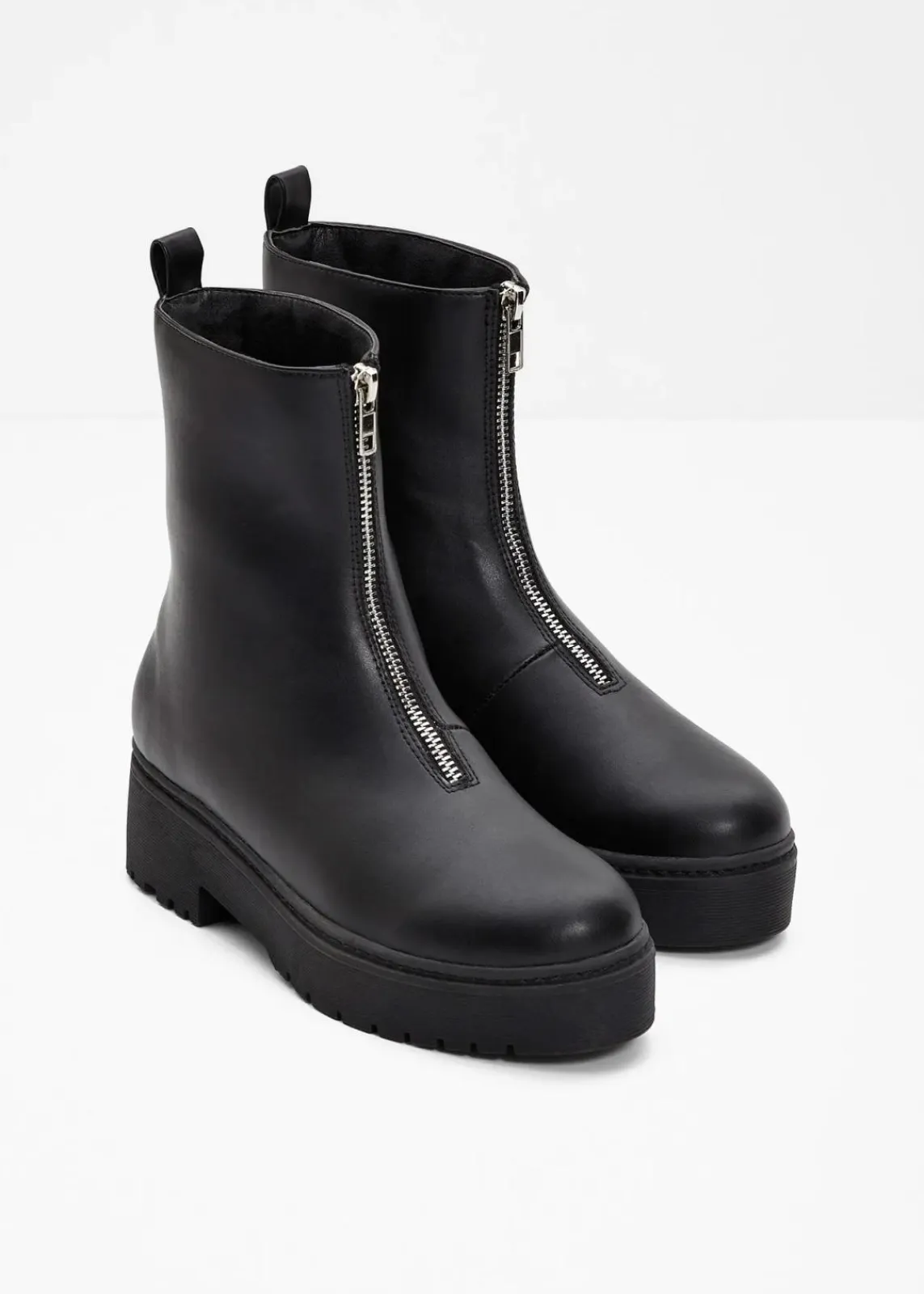 bonprix Gefütterte Winterschuhe|Boots^Plateau-Boots schwarz