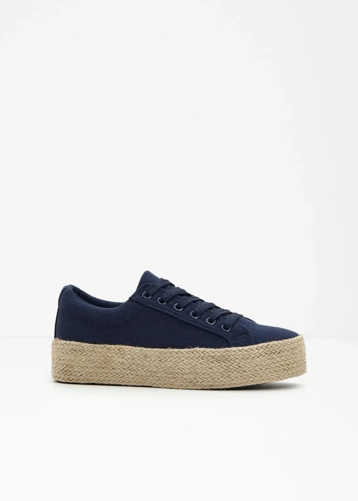 bonprix Sneaker^Plateau-Sneaker aus Baumwoll-Canvas dunkelblau