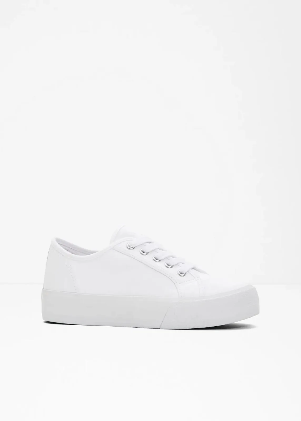 bonprix Sneaker|Schuhe & Accessoires In Spezialgrößen·Schuhe In Übergröße^Plateau-Sneaker aus Baumwoll-Canvas weiß