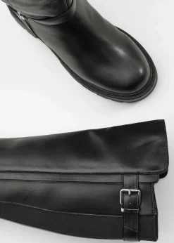 bonprix Gefütterte Winterschuhe|Stiefel^Plateau-Stiefel schwarz