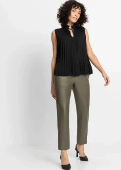 bonprix Nachhaltigere Materialien|Shirts & Tops^Plissee-Blusentop schwarz