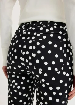 bonprix Bekleidung·Kleider|Hosen^5-Pocket-Stretch-Hose schwarz/wollweiß gepunktet
