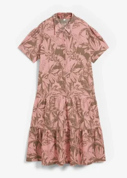 bonprix Kleider^Polo -Shirtkleid helloliv/aschrosa bedruckt