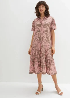 bonprix Kleider^Polo -Shirtkleid helloliv/aschrosa bedruckt