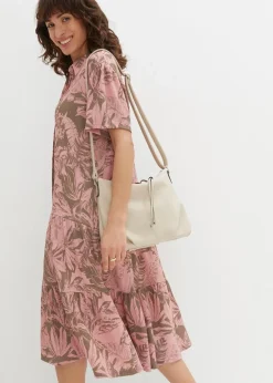 bonprix Kleider^Polo -Shirtkleid helloliv/aschrosa bedruckt