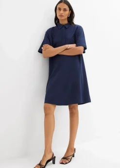 bonprix Bekleidung·Pullover & Strickjacken|Kleider^Polokleid aus reiner Baumwolle dunkelblau