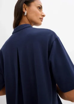 bonprix Bekleidung·Pullover & Strickjacken|Kleider^Polokleid aus reiner Baumwolle dunkelblau