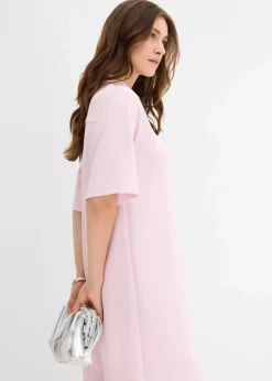 bonprix Bekleidung·Pullover & Strickjacken|Kleider^Polokleid aus softem Scuba puderflieder