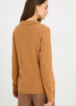 bonprix Bekleidung·Röcke|Basics^Poloshirt aus feiner Viskose haselnuss