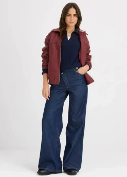 bonprix Nachhaltigere Materialien|Shirts & Tops^Poloshirt aus feiner Viskose dunkelblau