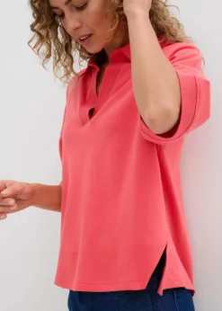 bonprix Nachhaltigere Materialien|Shirts & Tops^Poloshirt aus reiner Bio-Baumwolle paradiespink