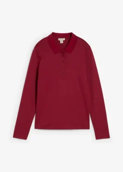 bonprix Nachhaltigere Materialien|Shirts & Tops^Poloshirt aus schwerer Bio-Baumwolle pflaumenrot