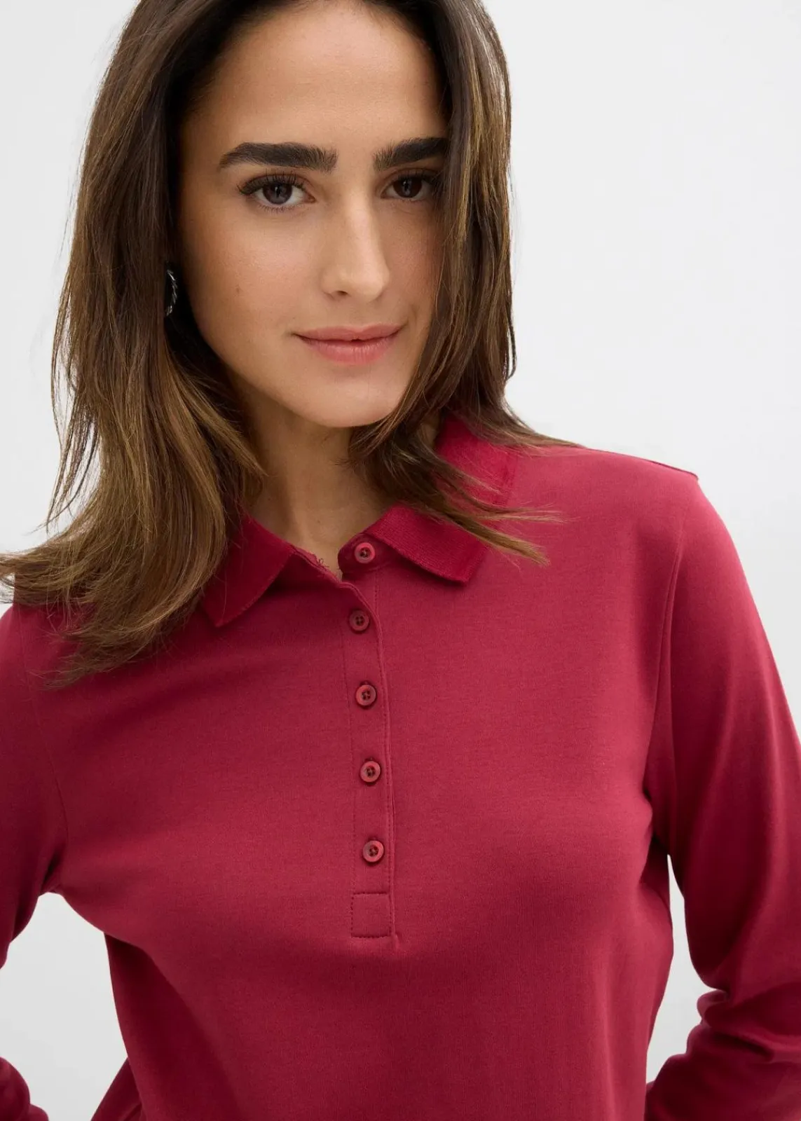 bonprix Nachhaltigere Materialien|Shirts & Tops^Poloshirt aus schwerer Bio-Baumwolle pflaumenrot