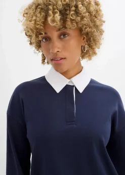 bonprix Shirts & Tops|Nachhaltigere Materialien^Poloshirt aus schwerer Bio-Baumwolle dunkelblau