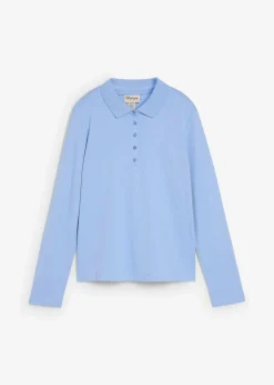 bonprix Nachhaltigere Materialien|Shirts & Tops^Poloshirt aus schwerer Bio-Baumwolle perlblau