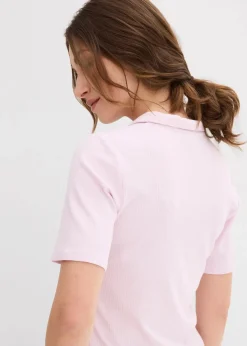 bonprix Shirts & Tops^Poloshirt aus Viskose-Mix puderflieder