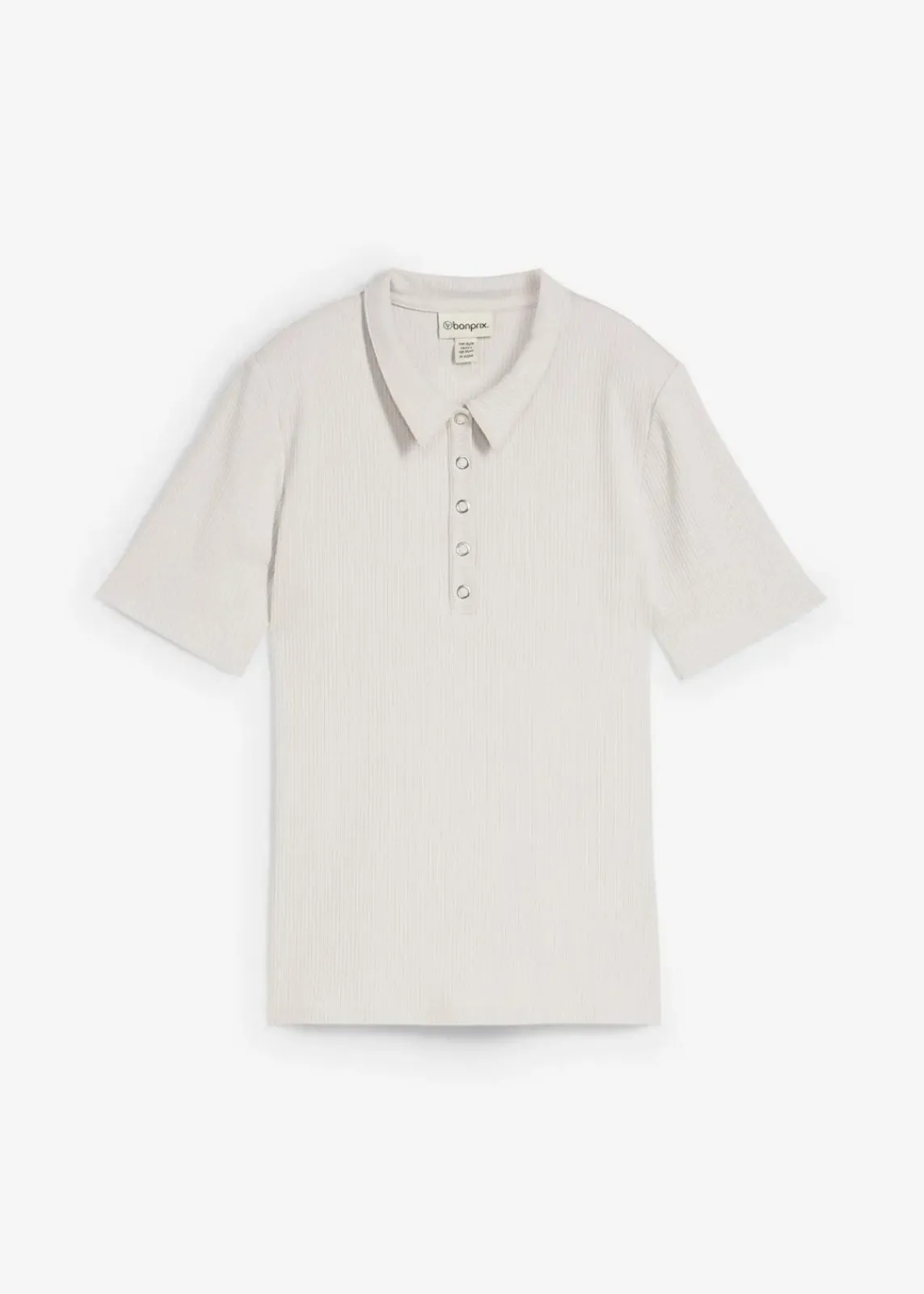 bonprix Shirts & Tops^Poloshirt aus Viskose-Mix silber meliert