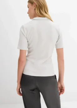 bonprix Shirts & Tops^Poloshirt aus Viskose-Mix silber meliert