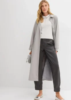 bonprix Shirts & Tops^Poloshirt aus Viskose-Mix silber meliert