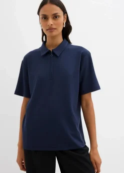bonprix Shirts & Tops^Poloshirt aus Viskose-Mix dunkelblau