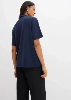bonprix Shirts & Tops^Poloshirt aus Viskose-Mix dunkelblau