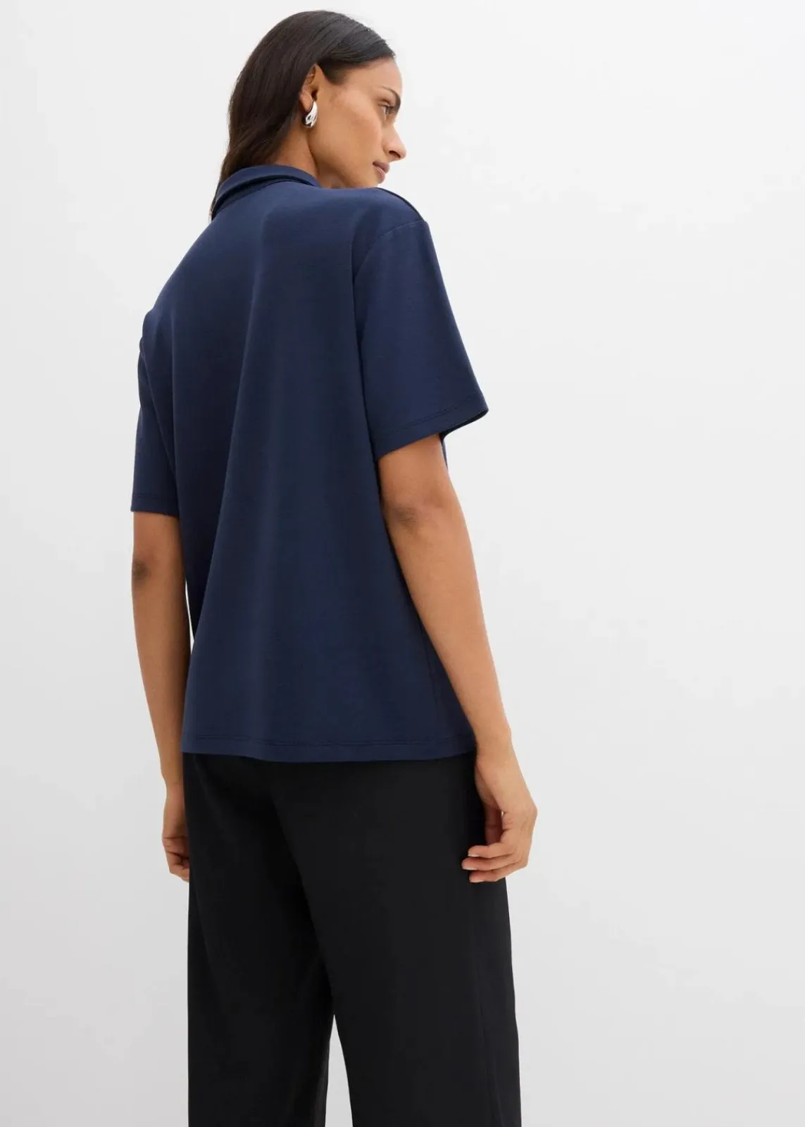 bonprix Shirts & Tops^Poloshirt aus Viskose-Mix dunkelblau